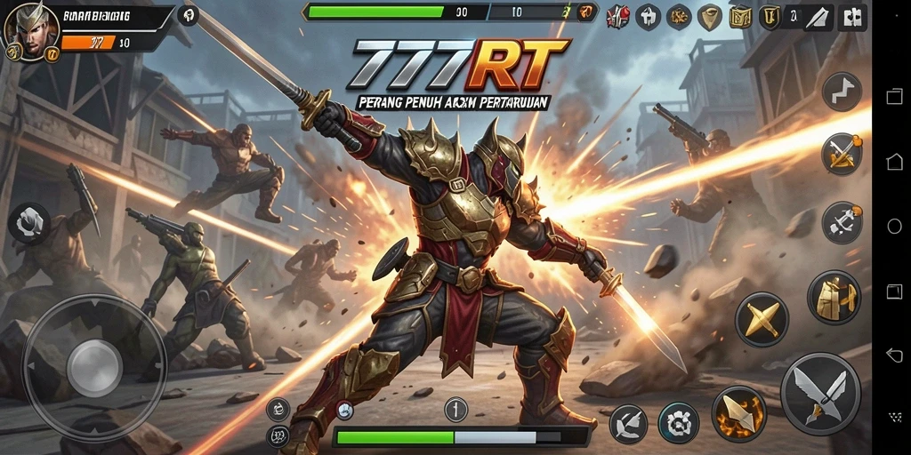 Tampilan gameplay 777RT yang penuh aksi dan pertarungan intens.