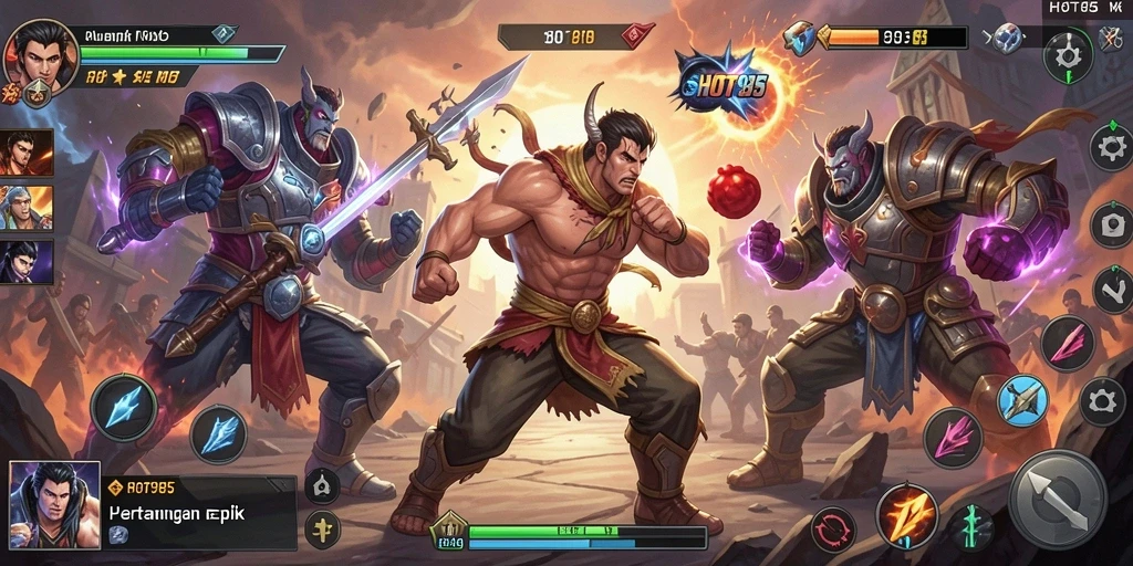Gameplay HOT985 yang intens dan mendebarkan dalam pertarungan luar biasa.