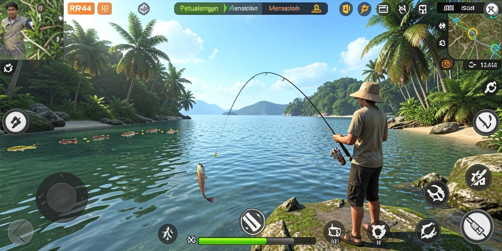 Gameplay RR44 yang memukau dengan berbagai jenis ikan.