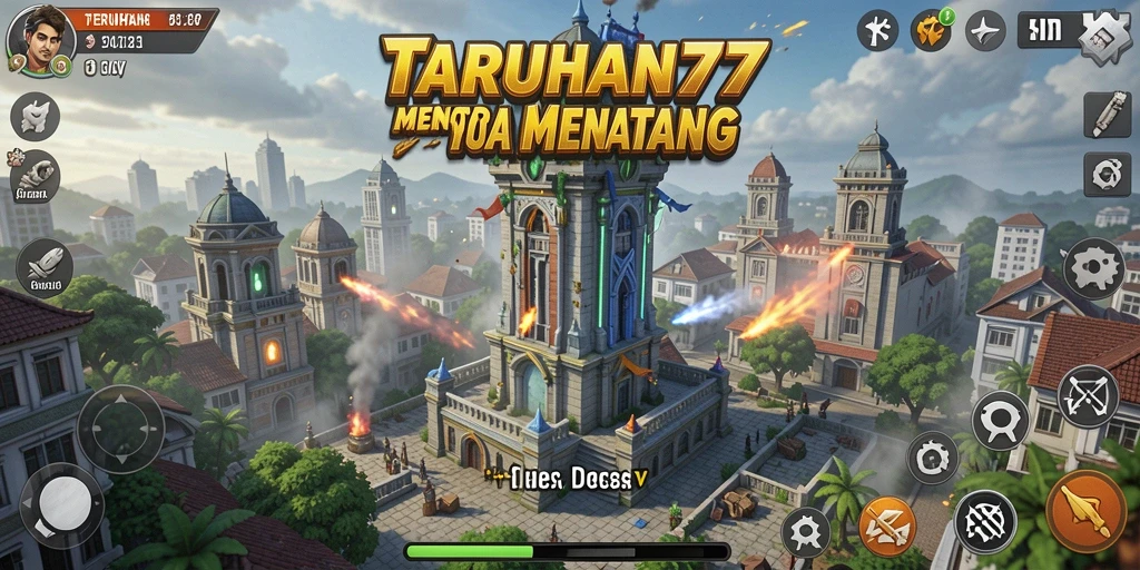 Gameplay menara pertahanan dengan grafis menawan di TARUHAN77.